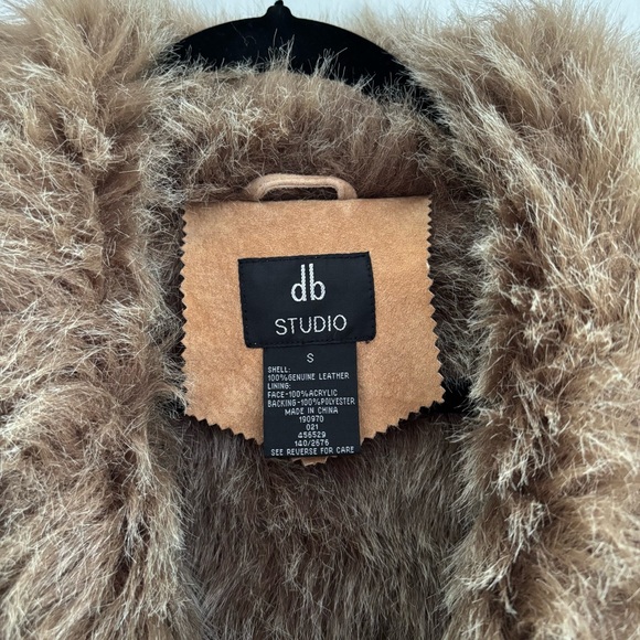 Penny Lane Suede Leather Fur Lined Coat Size Small - Picture 5 of 9